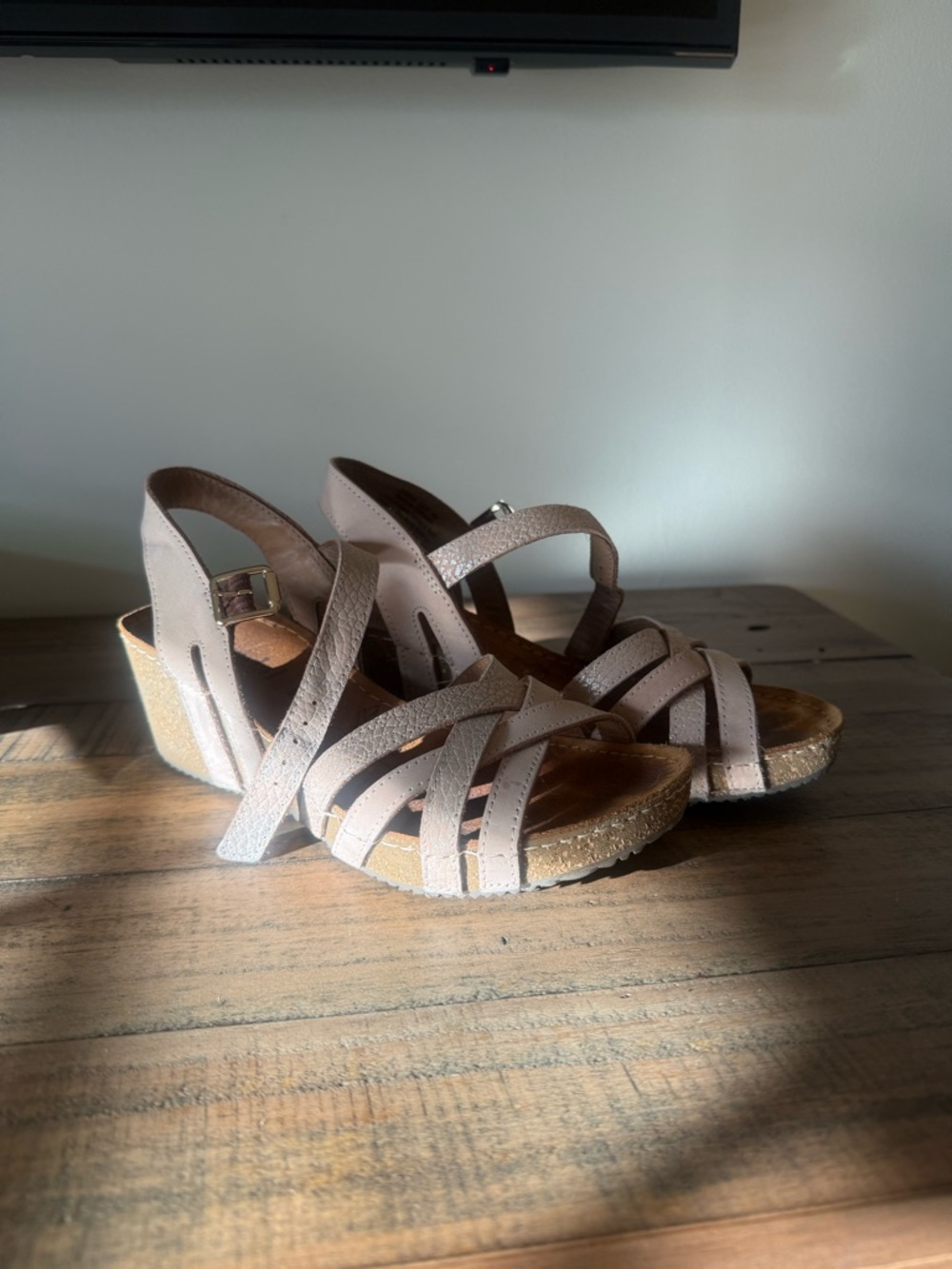 Women’s Neutral Strappy Wedge Sandals - RoseTaupe